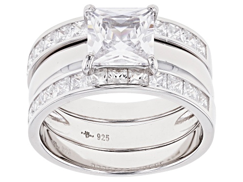 Photo of Bella Luce ® 4.48ctw White Diamond Simulants Rhodium Over Silver Ring With Bands (3.52ctw DEW) - Size 8