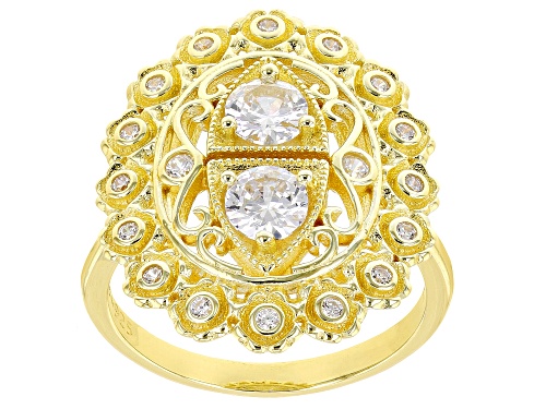 Bella Luce® 1.58ctw White Diamond Simulant Eterno™ 18k Yellow Gold Over Silver Ring (0.99ctw DEW) - Size 10