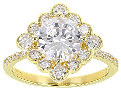 Photo of Bella Luce® 3.98ctw White Diamond Simulant Eterno™ 18k Yellow Gold Over Silver Ring (2.66ctw DEW) - Size 8
