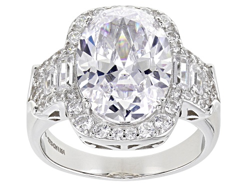 Photo of Bella Luce® 9.65ctw White Diamond Simulant Platinum Over Sterling Silver Ring (5.85ctw DEW) - Size 8