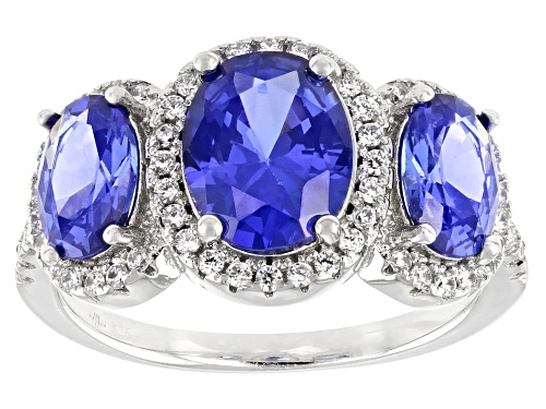 Photo of Bella Luce® Esotica™ 6.14ctw Tanzanite And White Diamond Simulants Platinum Over Silver Ring - Size 10
