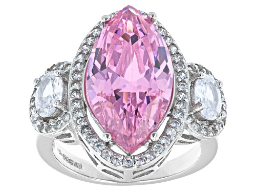 Photo of Bella Luce® 12.54ctw Pink And White Diamond Simulants Rhodium Over Silver Ring (7.60ctw DEW) - Size 7