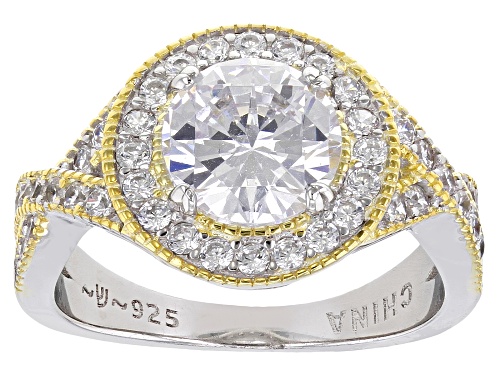 Photo of Bella Luce® 4.03ctw White Diamond Simulant Rhodium And 14K Yellow Gold Over Sterling Silver Ring - Size 7
