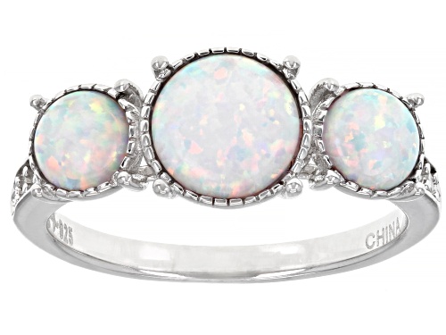 Photo of Bella Luce® 2.50ctw Lab Created Opal And White Diamond Simulant Rhodium Over Sterling Silver Ring - Size 8