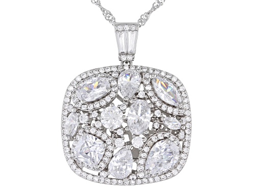 Bella Luce® 6.68ctw White Diamond Simulant Rhodium Over Silver Pendant With Chain(4.04ctw DEW)