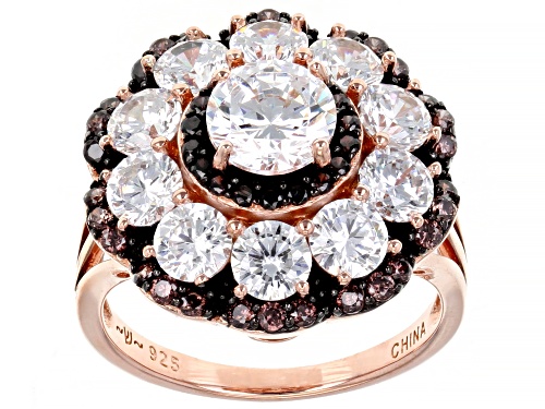 Bella Luce® 6.62ctw Mocha And White Diamond Simulants Eterno™ Rose Ring (4.00ctw DEW) - Size 7