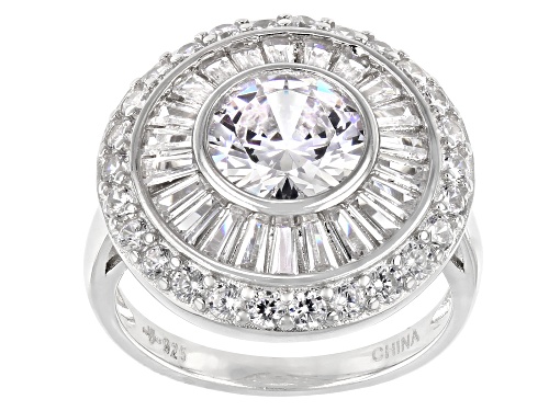 Bella Luce® 3.36ctw White Diamond Simulant Rhodium Over Sterling Silver Ring (2.03ctw DEW) - Size 5