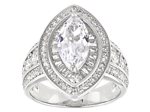 Bella Luce® 4.73ctw White Diamond Simulant Rhodium Over Sterling Silver Ring (2.86ctw DEW) - Size 11