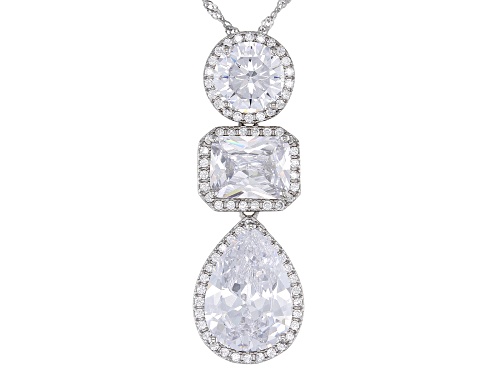 Photo of Bella Luce® 15.67ctw White Diamond Simulant Rhodium Over Sterling Pendant With Chain(9.49ctw DEW)