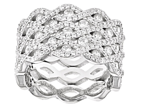 Bella Luce® 3.35ctw White Diamond Simulant Rhodium Over Sterling Silver Ring(2.03ctw DEW) - Size 5