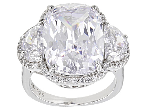 Bella Luce® 15.91ctw White Diamond Simulant Platinum Over Sterling Silver Ring(9.64ctw DEW) - Size 8