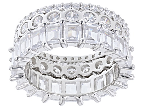 Photo of Bella Luce® 9.32ctw White Diamond Simulant Rhodium Over Sterling Silver Ring Set(5.64ctw DEW) - Size 8