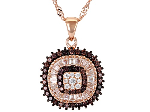 Photo of Bella Luce® 1.55ctw Mocha And White Diamond Simulants Eterno™ Rose Pendant With Chain(0.93ctw DEW)