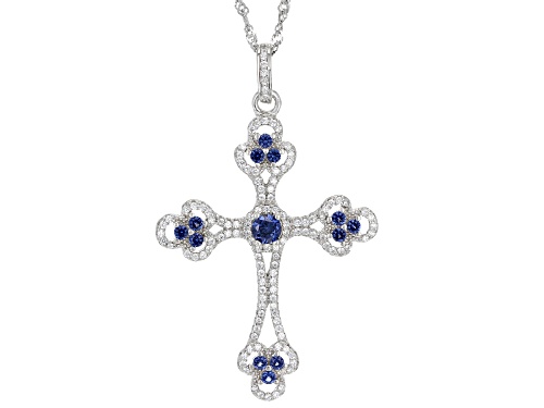 Photo of Bella Luce® Esotica™ 1.86ctw Tanzanite And White Diamond Simulants Rhodium Over Silver Pendant