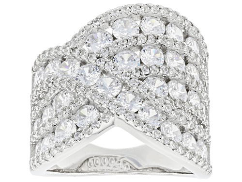 Bella Luce® 5.09ctw White Diamond Simulant Rhodium Over Sterling Silver Ring(3.69ctw DEW) - Size 5
