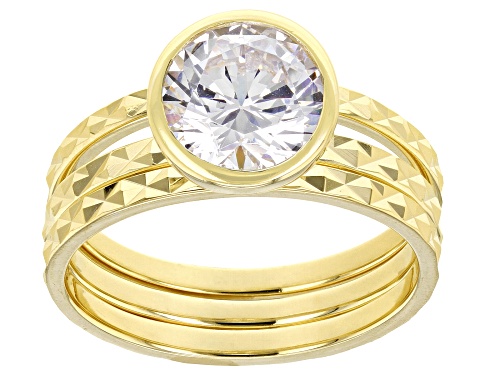 Bella Luce® 3.46ctw White Diamond Simulant Eterno™ Yellow Ring Set(2.09ctw DEW) - Size 9