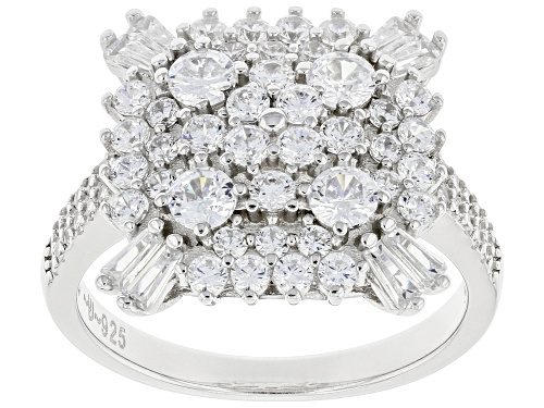Bella Luce® 2.73ctw White Diamond Simulant Rhodium Over Sterling Silver Ring(1.65ctw DEW) - Size 5