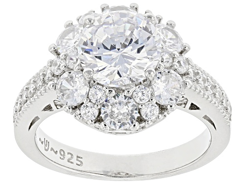 Bella Luce® 5.67ctw White Diamond Simulant Rhodium Over Sterling Silver Ring(3.43ctw DEW) - Size 11