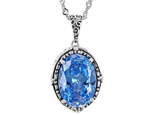 Photo of Bella Luce® Esotica™ 8.28ctw Neon Apatite Simulant Rhodium Over Sterling Silver Pendant With Chain
