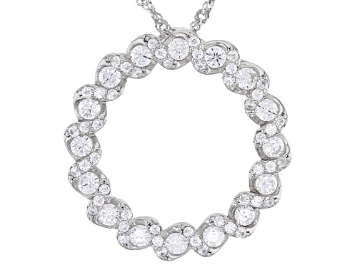 Photo of Bella Luce® 2.43ctw White Diamond Simulant Rhodium Over Silver Pendant With Chain(1.47ctw DEW)