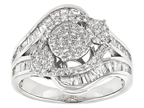 Bella Luce® 1.56ctw White Diamond Simulant Rhodium Over Sterling Silver Ring - Size 6