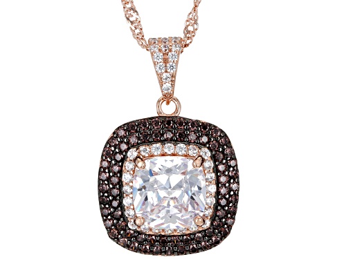 Photo of Bella Luce® 4.35ctw Mocha And White Diamond Simulants Eterno™ Rose Pendant With Chain(2.63ctw DEW)