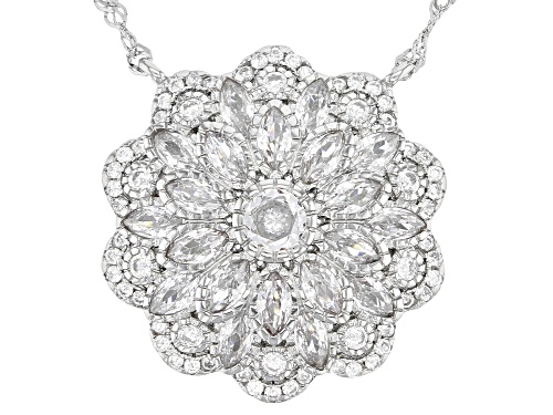 Bella Luce® 3.07ctw White Diamond Simulant Rhodium Over Sterling Silver Necklace - Size 18