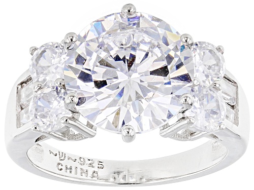 Bella Luce® 9.62ctw White Diamond Simulant Platinum Over Sterling Silver Ring(5.83ctw DEW) - Size 9