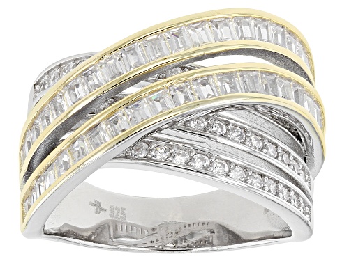 Bella Luce ® 2.54ctw White Diamond Simulant Rhodium And 14K Yellow Gold Over Sterling Silver Ring - Size 5