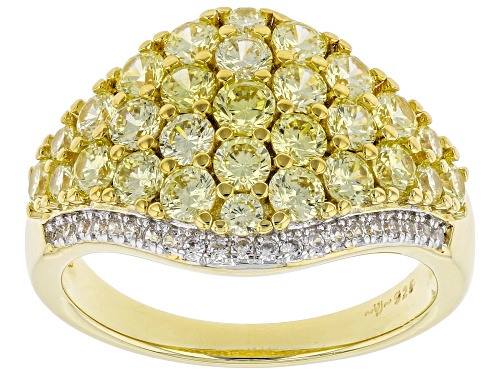 Photo of Bella Luce® 3.87ctw Yellow And White Diamond Simulants Rhodium Over Silver And Eterno™ Yellow Ring - Size 11