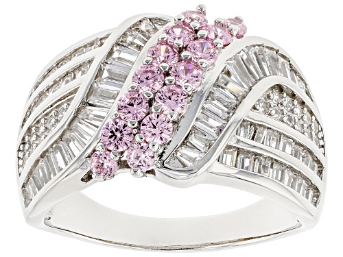Photo of Bella Luce® 3.09ctw Pink And White Diamond Simulants Rhodium Over Sterling Silver Ring(1.87ctw DEW) - Size 7
