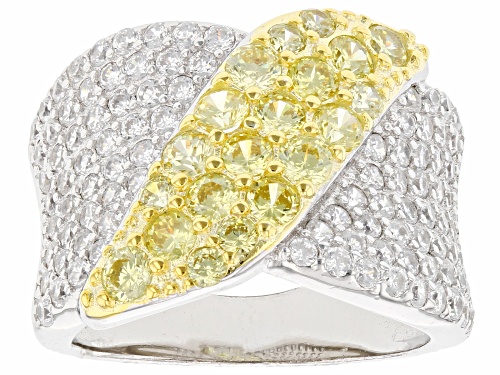 Photo of Bella Luce® 4.45ctw Yellow And White Diamond Simulants 14k Yellow And Rhodium Over Silver Ring - Size 10