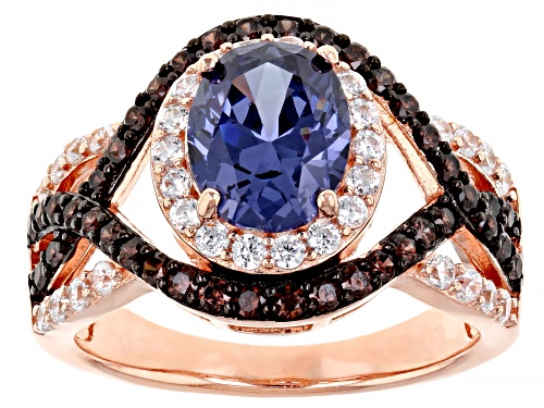 Bella Luce® Esotica™ 4.46ctw Tanzanite, Mocha, and White Diamond Simulants Eterno™ Rose Ring - Size 7