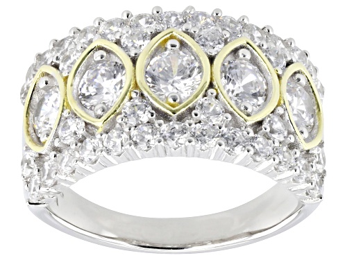 Bella Luce® 3.61ctw White Diamond Simulant Rhodium And 14k Yellow Gold Over Silver Ring(2.18ctw DEW) - Size 6