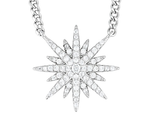 Bella Luce® 0.76ctw White Diamond Simulant Rhodium Over Sterling Silver Necklace(0.46ctw DEW) - Size 18