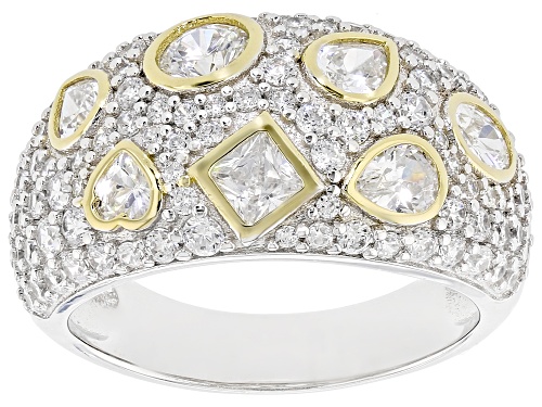 Bella Luce® 4.09ctw White Diamond Simulant Rhodium And 14k Yellow Gold Over Sterling Silver Ring - Size 7