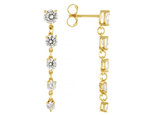 Bella Luce® 4.60ctw White Diamond Simulant 14k Yellow Gold Over Silver Earrings(2.78ctw DEW)