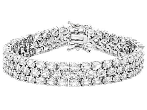 Bella Luce® Ottone 28.92ctw White Diamond Simulant Rhodium Plated Tennis Bracelet - Size 8