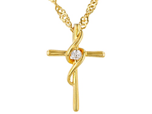 Bella Luce ® 0.05ctw Eterno™ Yellow Children's Cross Pendant With Chain (0.02ctw DEW)