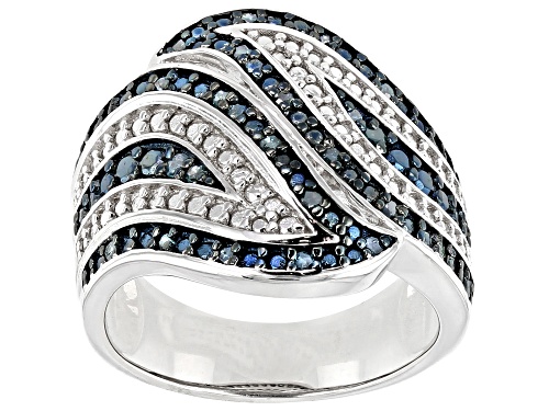 Photo of 0.30ctw Round Blue Velvet Diamonds™ Rhodium Over Sterling Silver Ring - Size 5