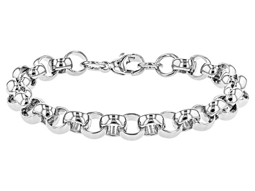 Moda Al Massimo® Rhodium Over Bronze Rolo Link 7 3/4 Inch Bracelet - Size 7.5