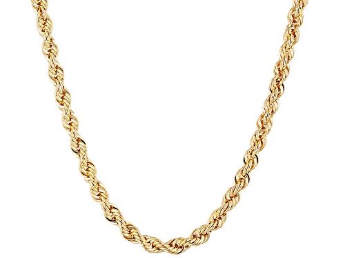 Photo of Moda Al Massimo® 18k Yellow Gold Over Bronze 3mm 24 Inch Rope Chain            Made In Italy - Size 24