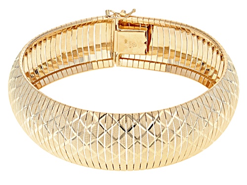 Moda Al Massimo® 18k Yellow Gold Over Bronze Swiss Cut Flex 6 3/4 Inch Bangle - Size 6.75