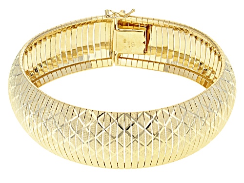 Moda Al Massimo® 18k Yellow Gold Over Bronze Swiss Cut Flex 8 Inch Bangle - Size 8