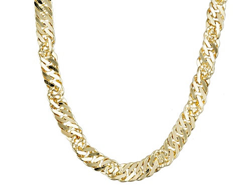 Photo of Moda Al Massimo® 18k Yellow Gold Over Bronze Singapore 24 Inch Chain Necklace - Size 24