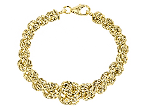 Moda Al Massimo® 18k Yellow Gold Over Bronze Rosetta 8 Inch Bracelet - Size 8