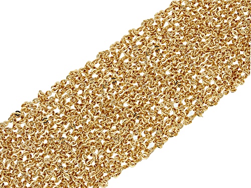 Moda Al Massimo® 18k Yellow Gold Over Bronze Soft Weave 7 1/2 Inch Bracelet - Size 7.5