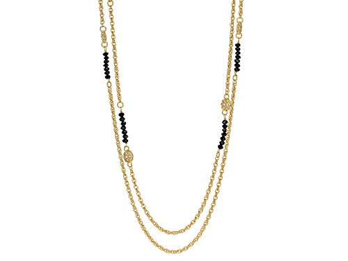 Moda Al Massimo® 18k Yellow Gold Over Bronze Filigree With Bead Station 29 Inch Necklace - Size 29