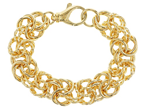 Photo of Moda Al Massimo® 18k Yellow Gold Over Bronze Designer Byzantine 8 1/2 Inch Bracelet - Size 8.5