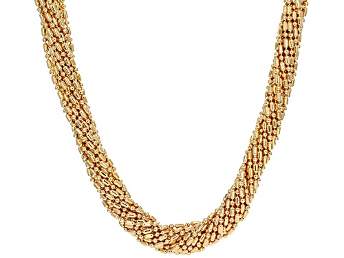 Moda Al Massimo® 18k Yellow Gold Over Bronze Multi-Strand Diamond Cut Bead 20 Inch Necklace - Size 20